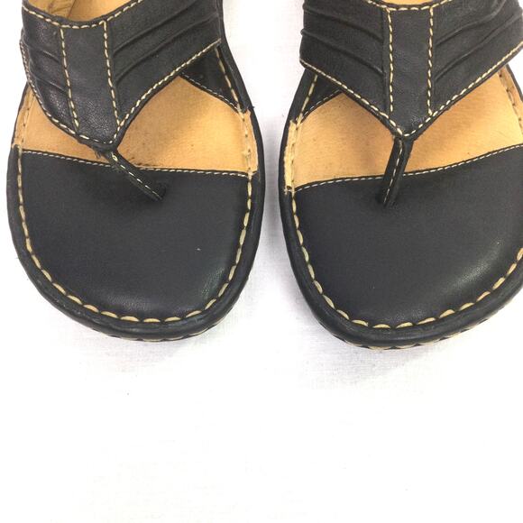 Born Leather Thong Open Toe Comfort Flip Flop Sandal Women's Black Size 9 - Picture 5 of 13